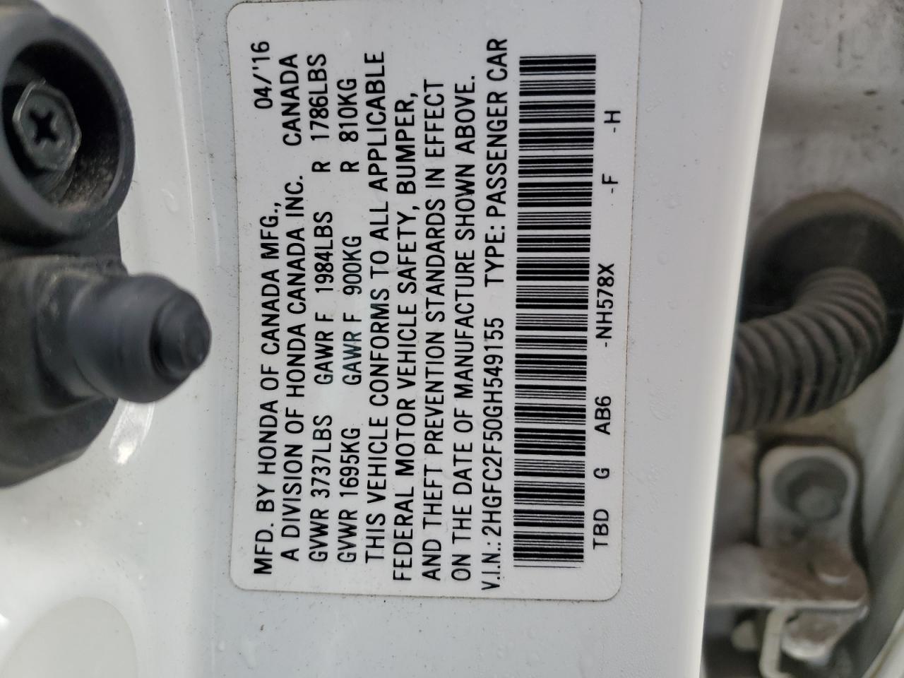 2016 HONDA CIVIC