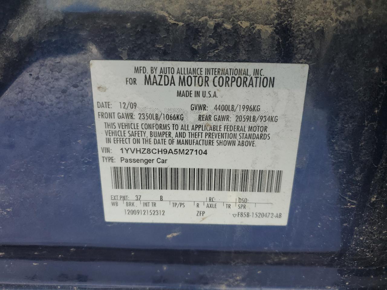 2010 MAZDA 6
