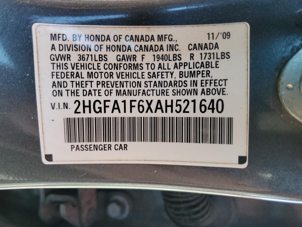 2010 HONDA CIVIC