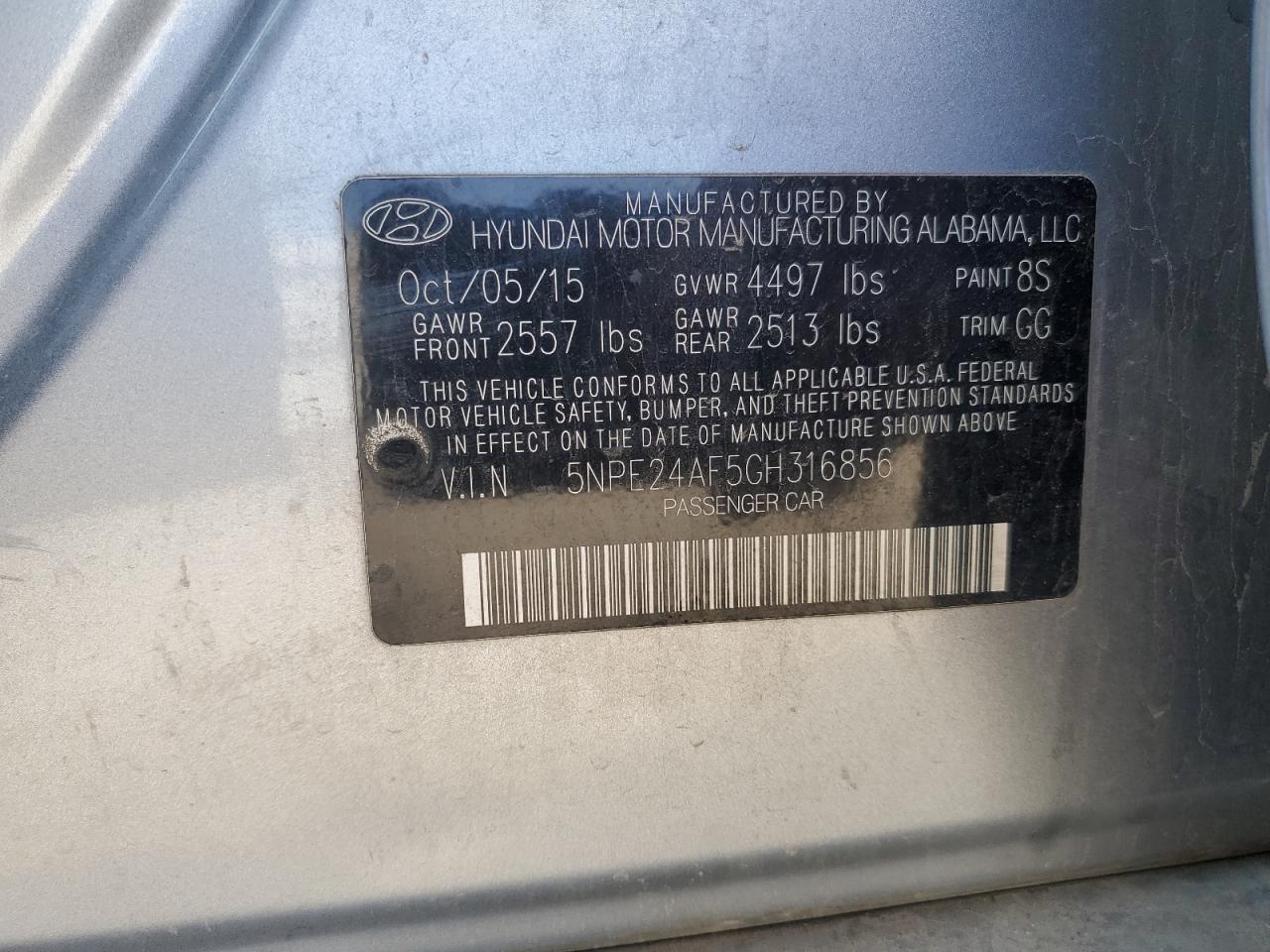2016 HYUNDAI SONATA