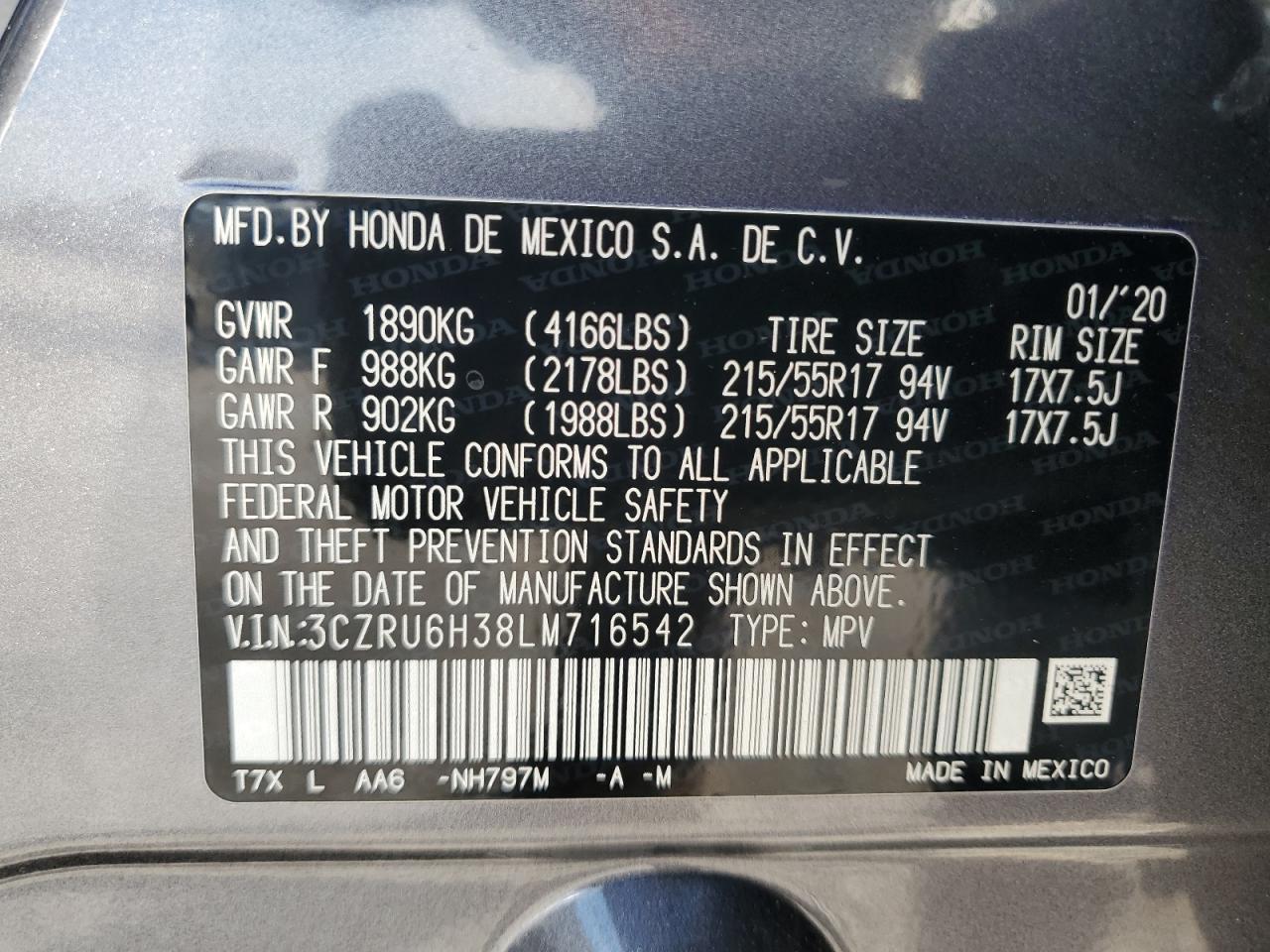2020 HONDA HR-V