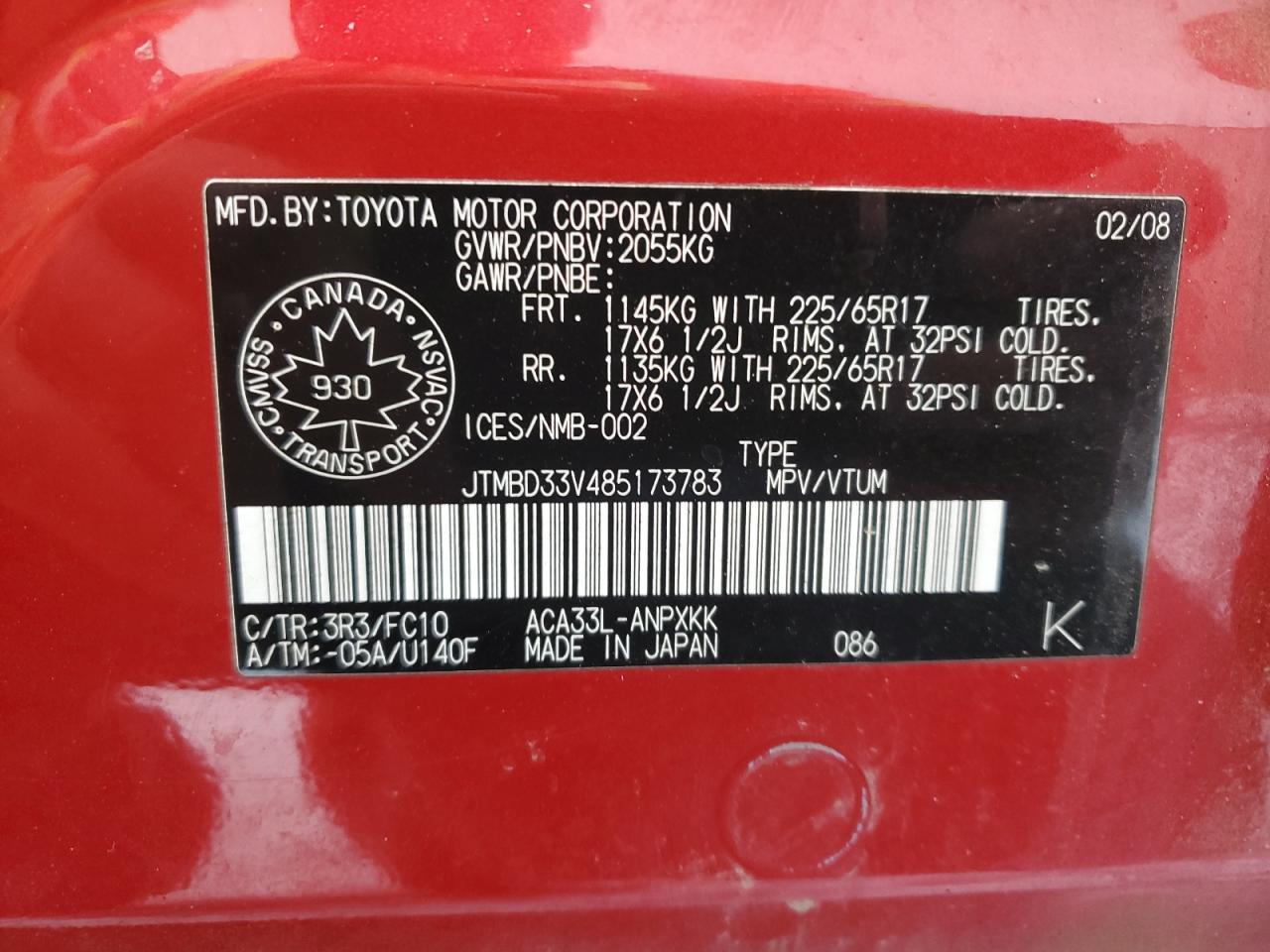 2008 TOYOTA RAV4
