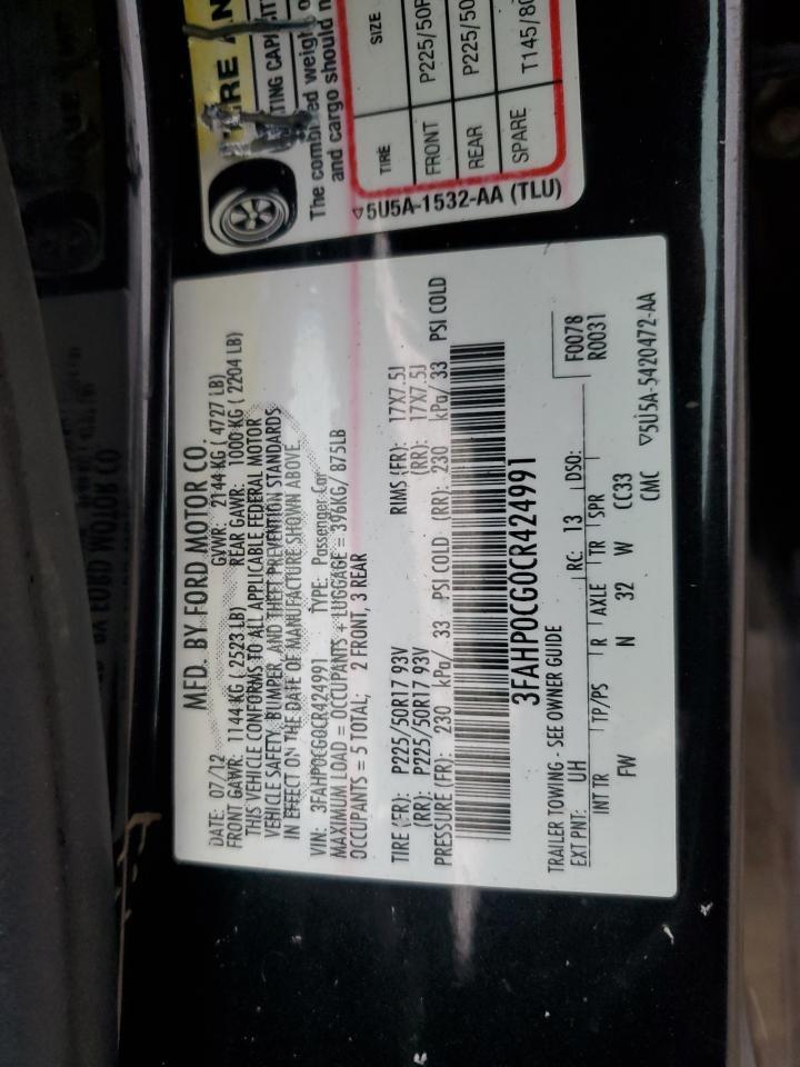2012 FORD FUSION