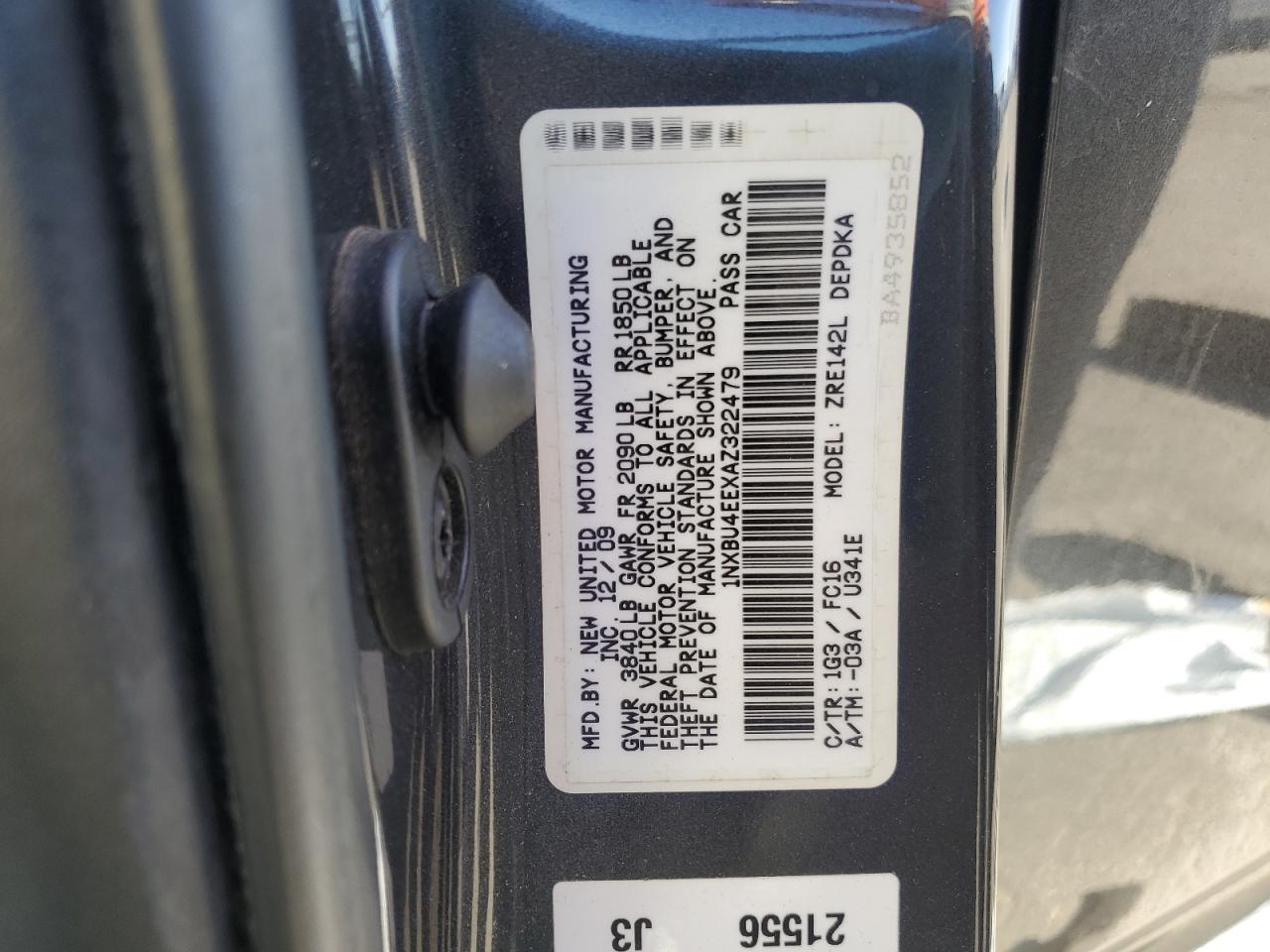 2010 TOYOTA COROLLA