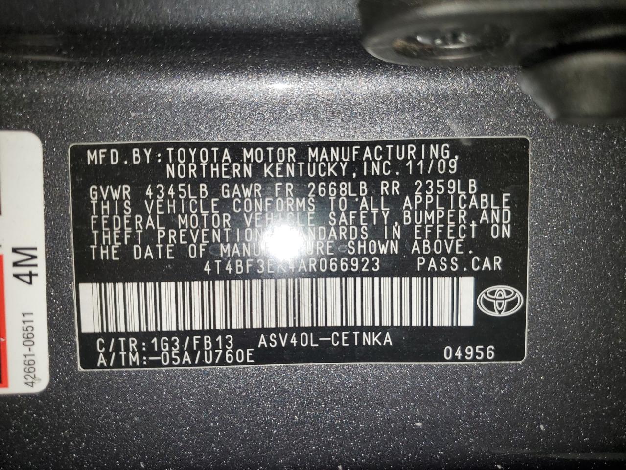 2010 TOYOTA CAMRY