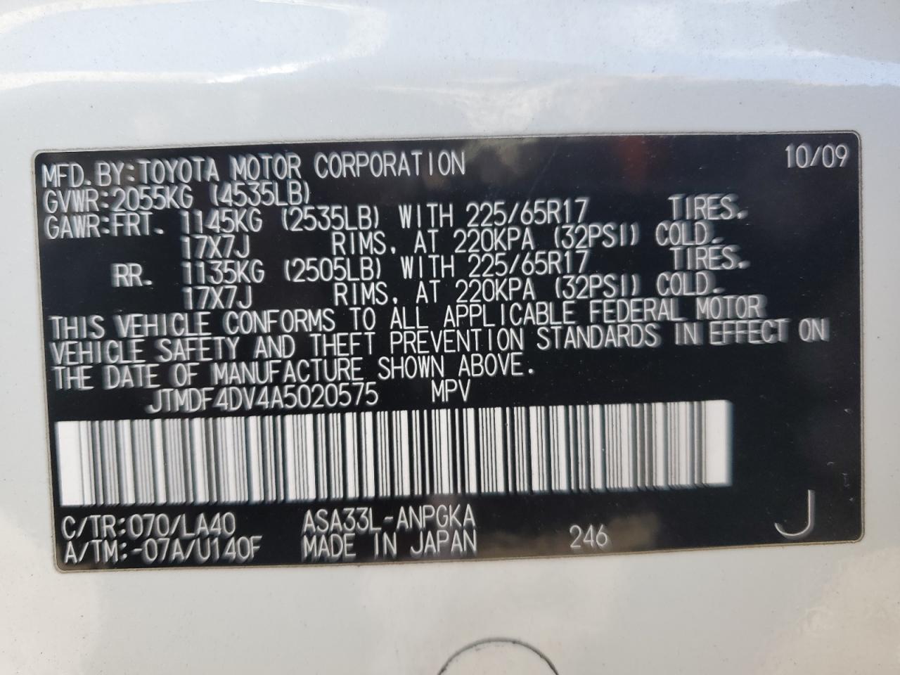 2010 TOYOTA RAV4