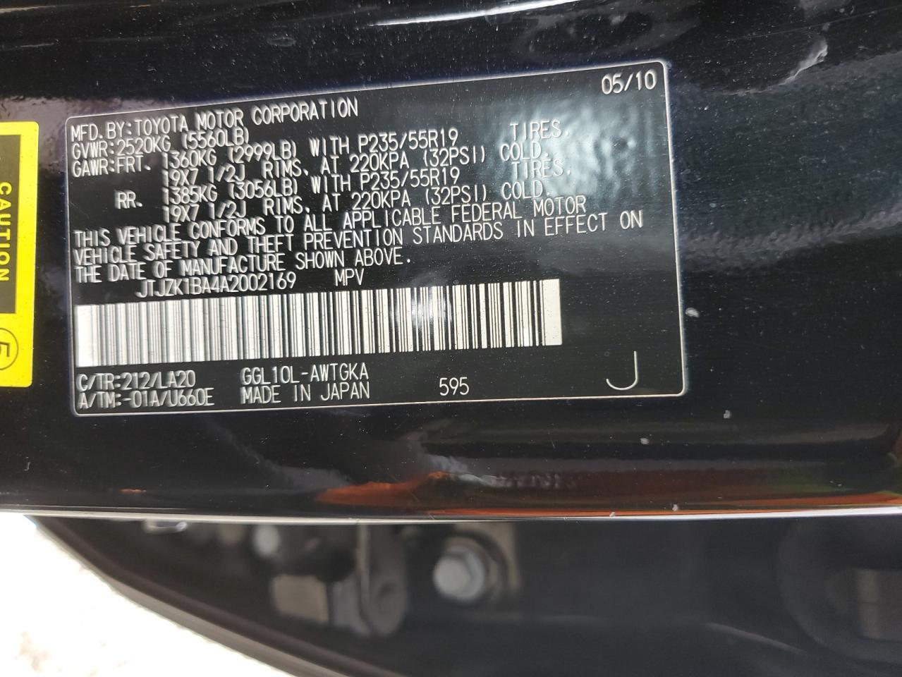 2010 LEXUS RX 350