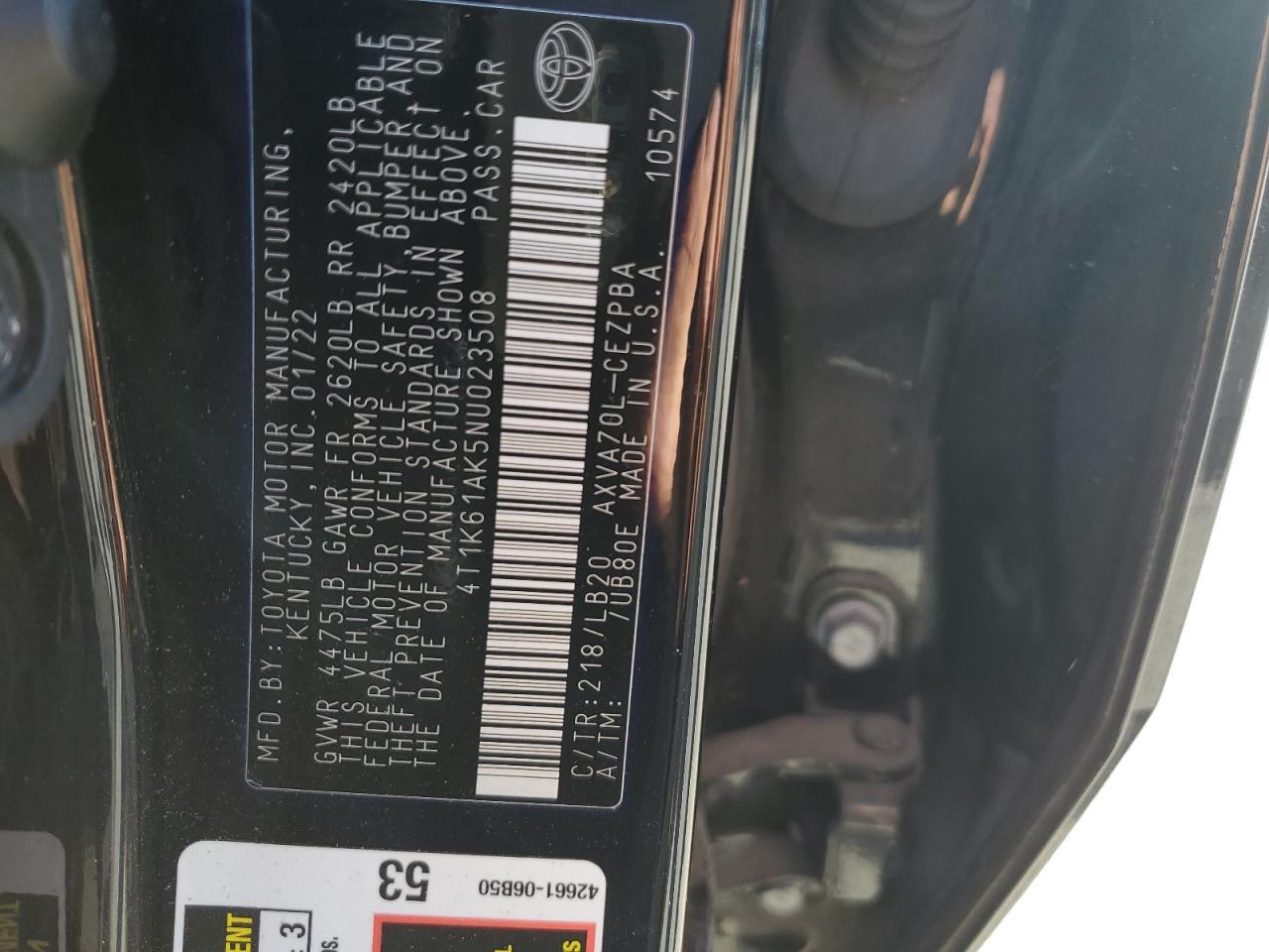 2022 TOYOTA CAMRY