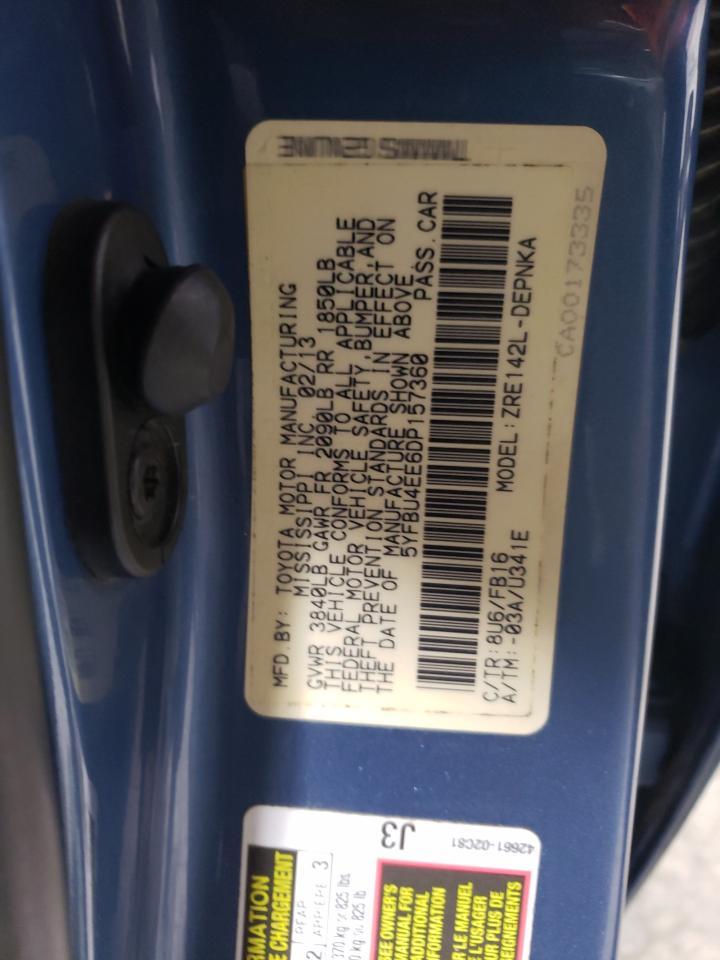 2013 TOYOTA COROLLA