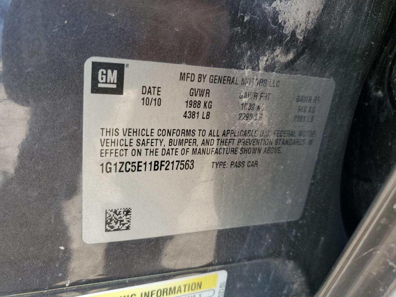 2011 CHEVROLET MALIBU