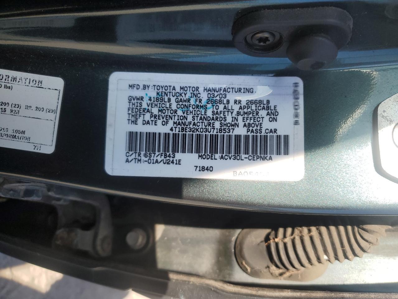 2003 TOYOTA CAMRY