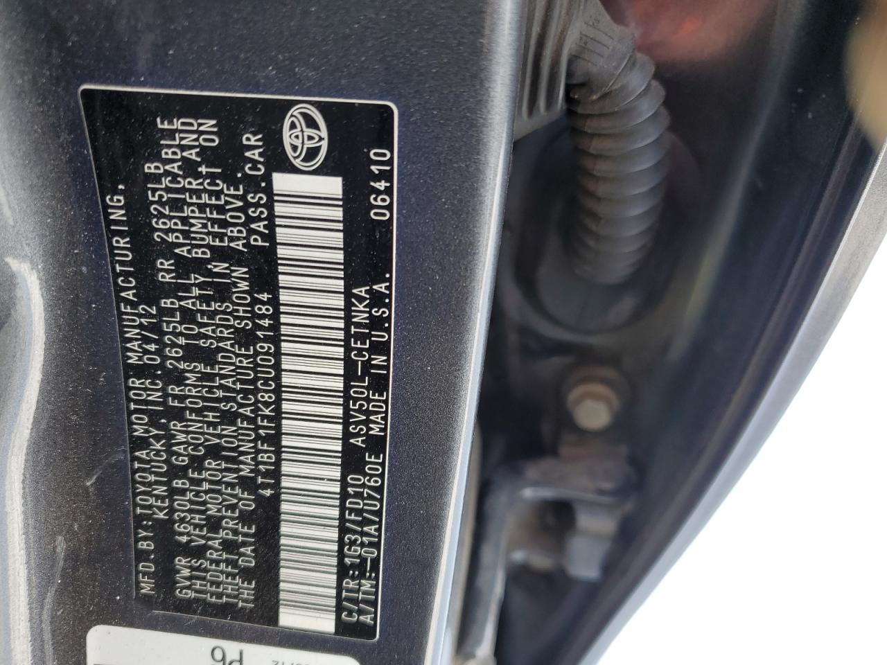 2012 TOYOTA CAMRY