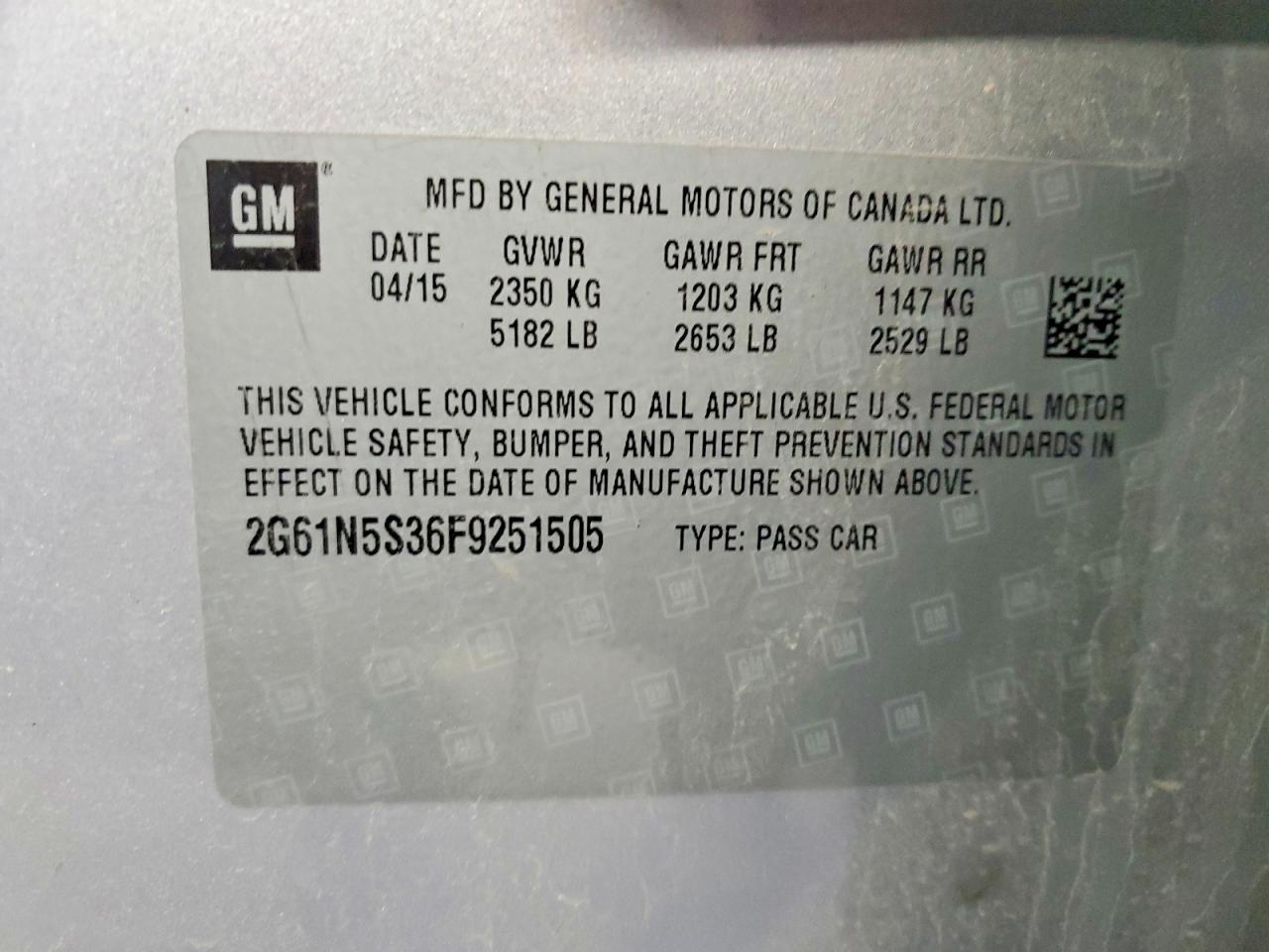 2015 CADILLAC XTS