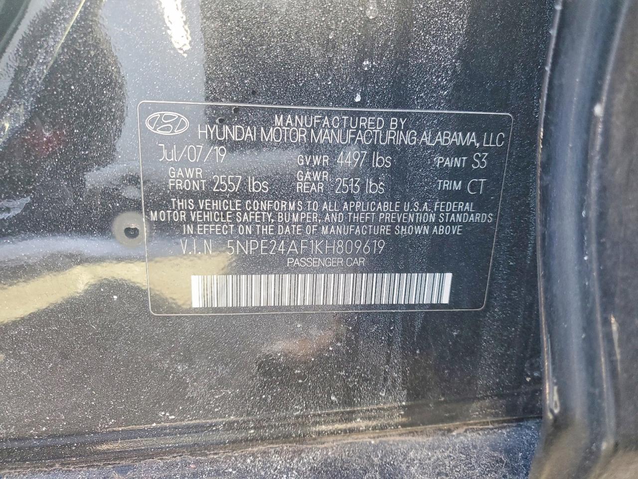 2019 HYUNDAI SONATA