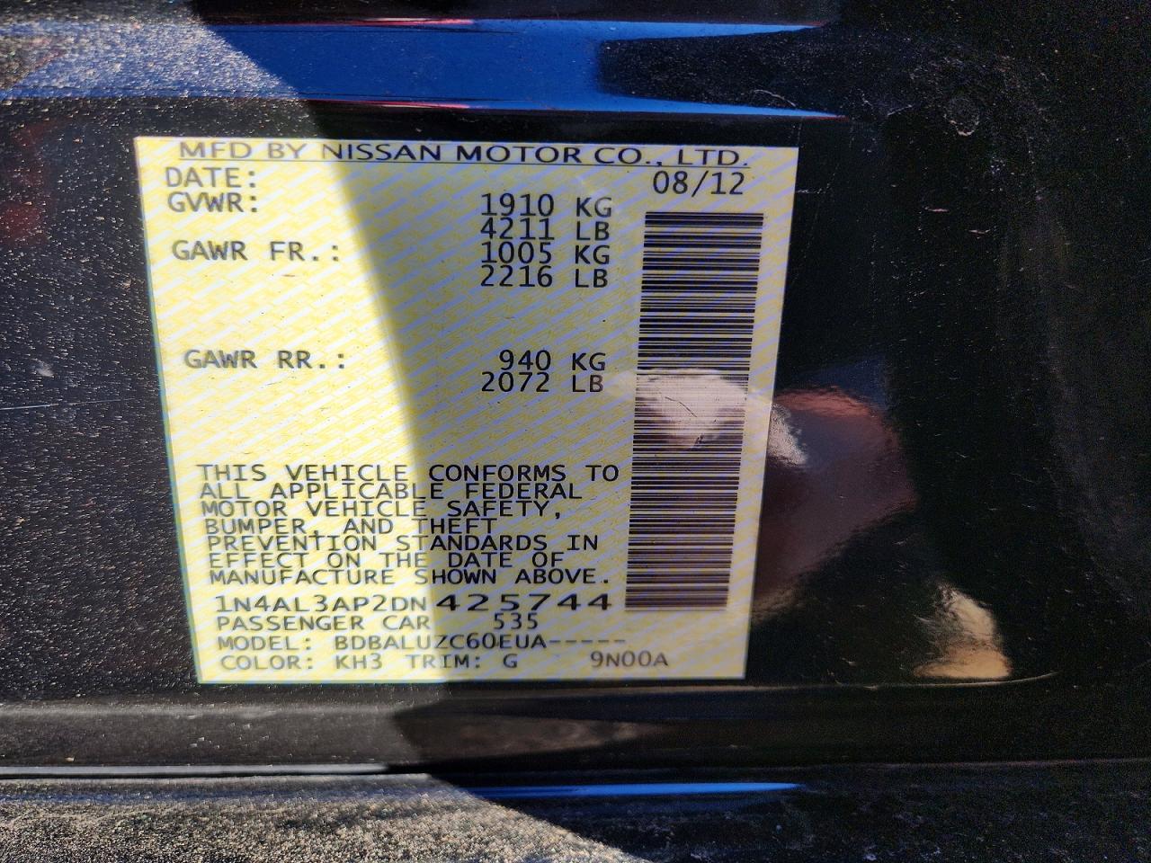 2013 NISSAN ALTIMA