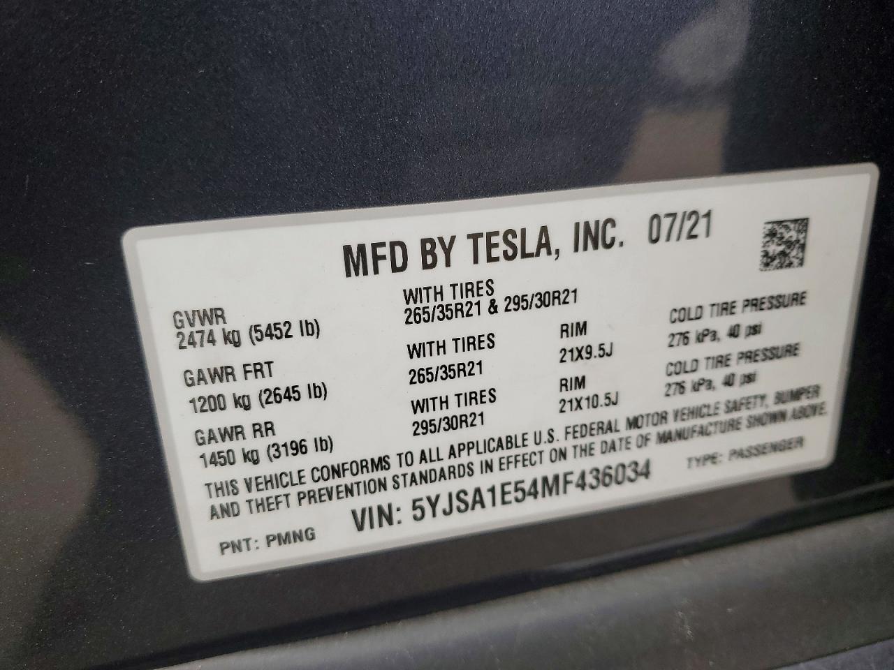 2021 TESLA MODEL S