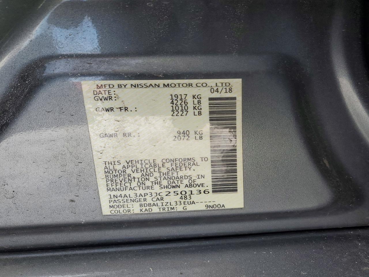 2018 NISSAN ALTIMA