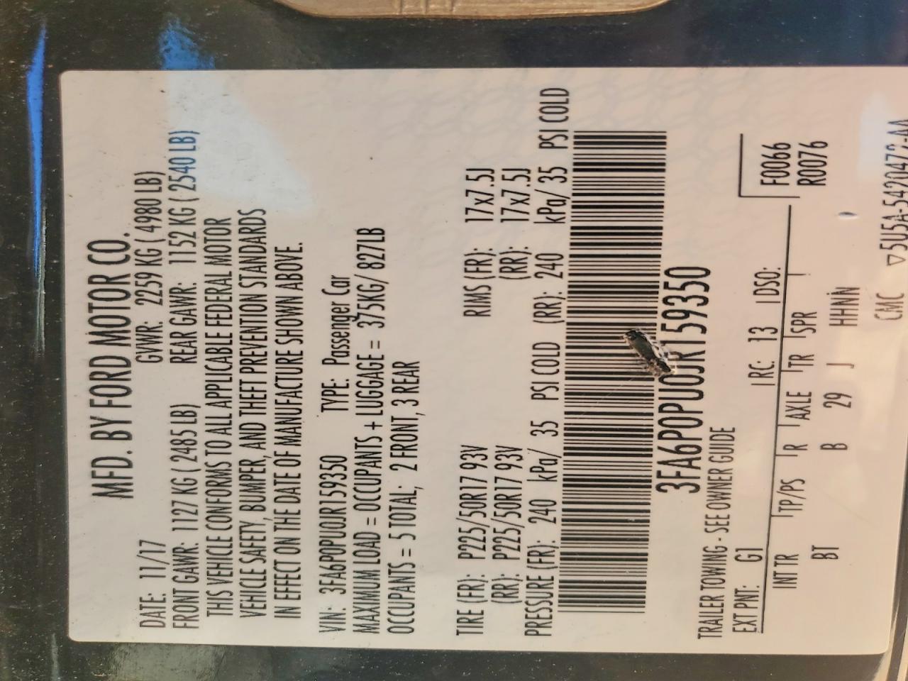 2018 FORD FUSION