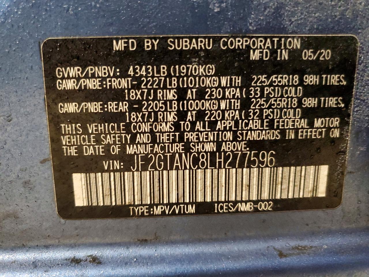 2020 SUBARU Crosstrek