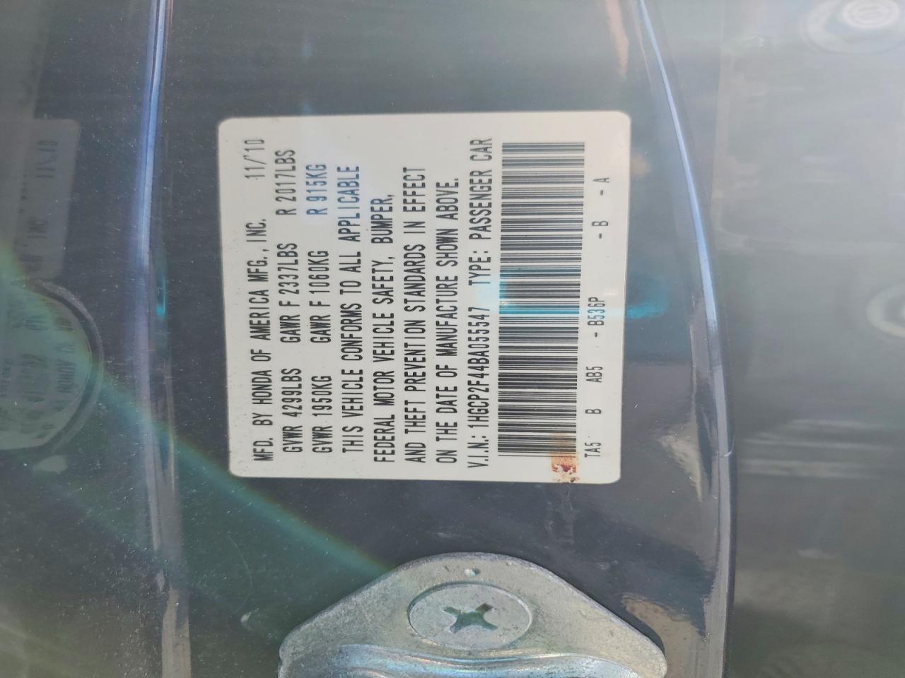 2011 HONDA ACCORD