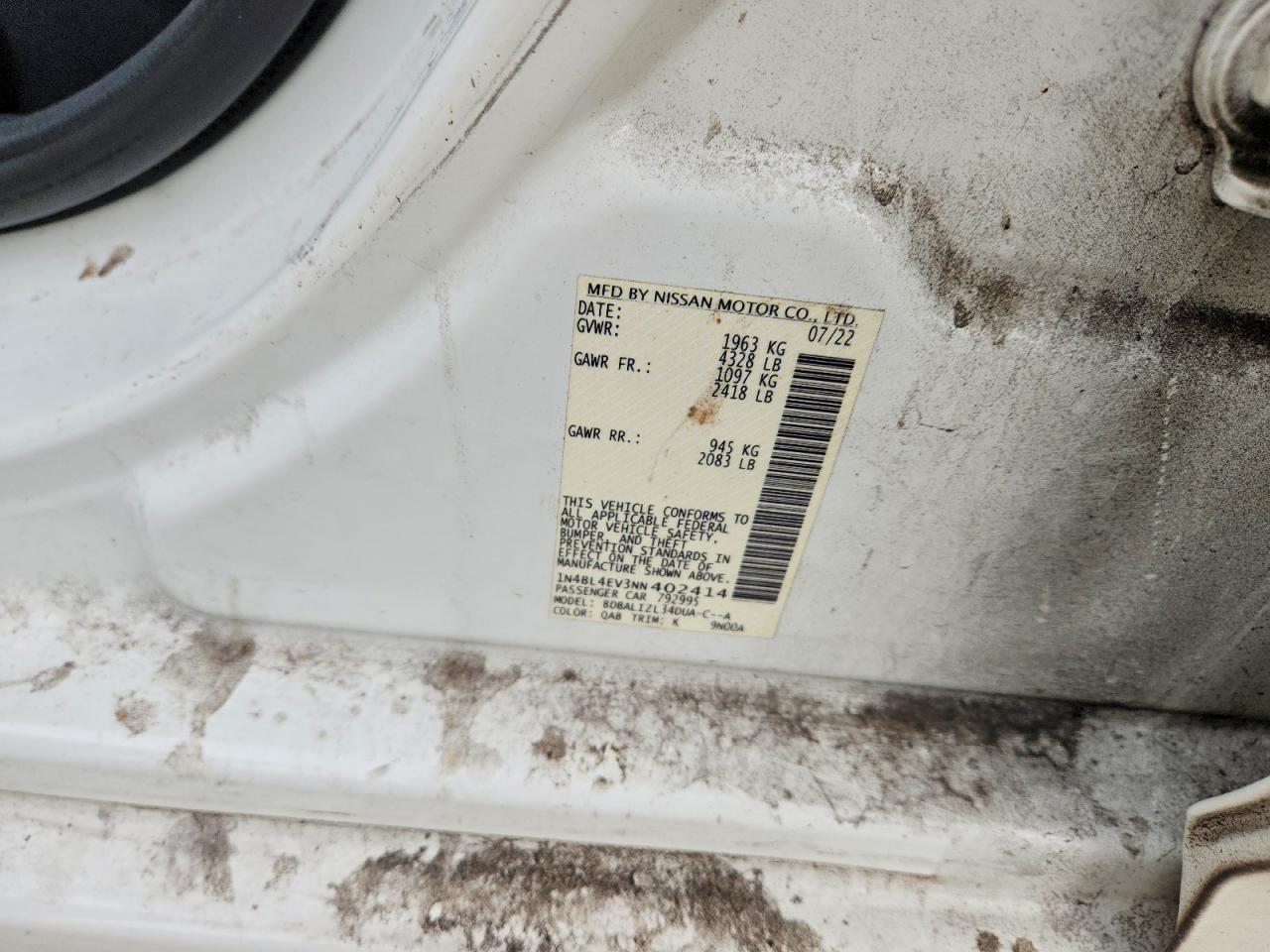 2022 NISSAN ALTIMA