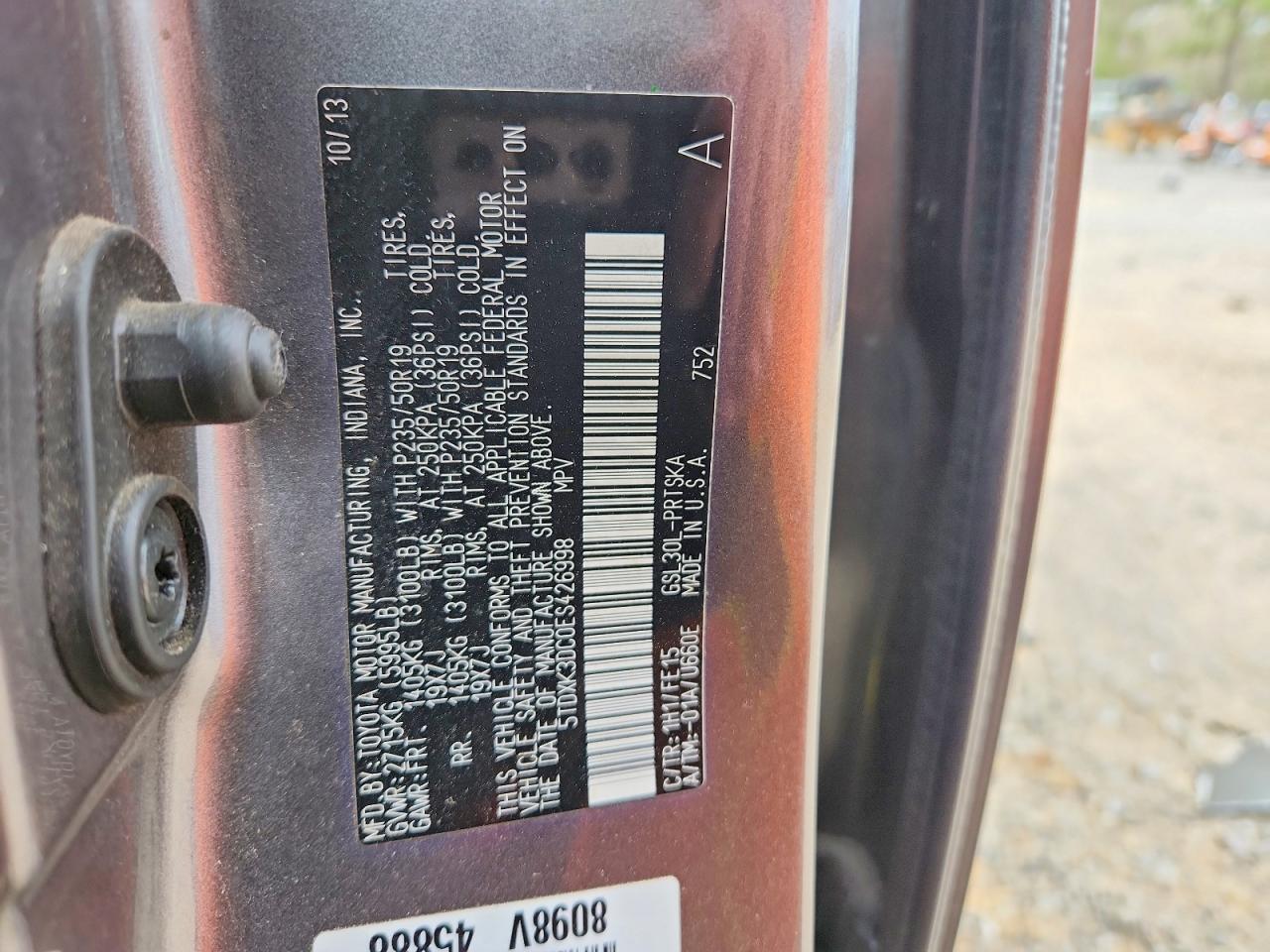 2014 TOYOTA SIENNA