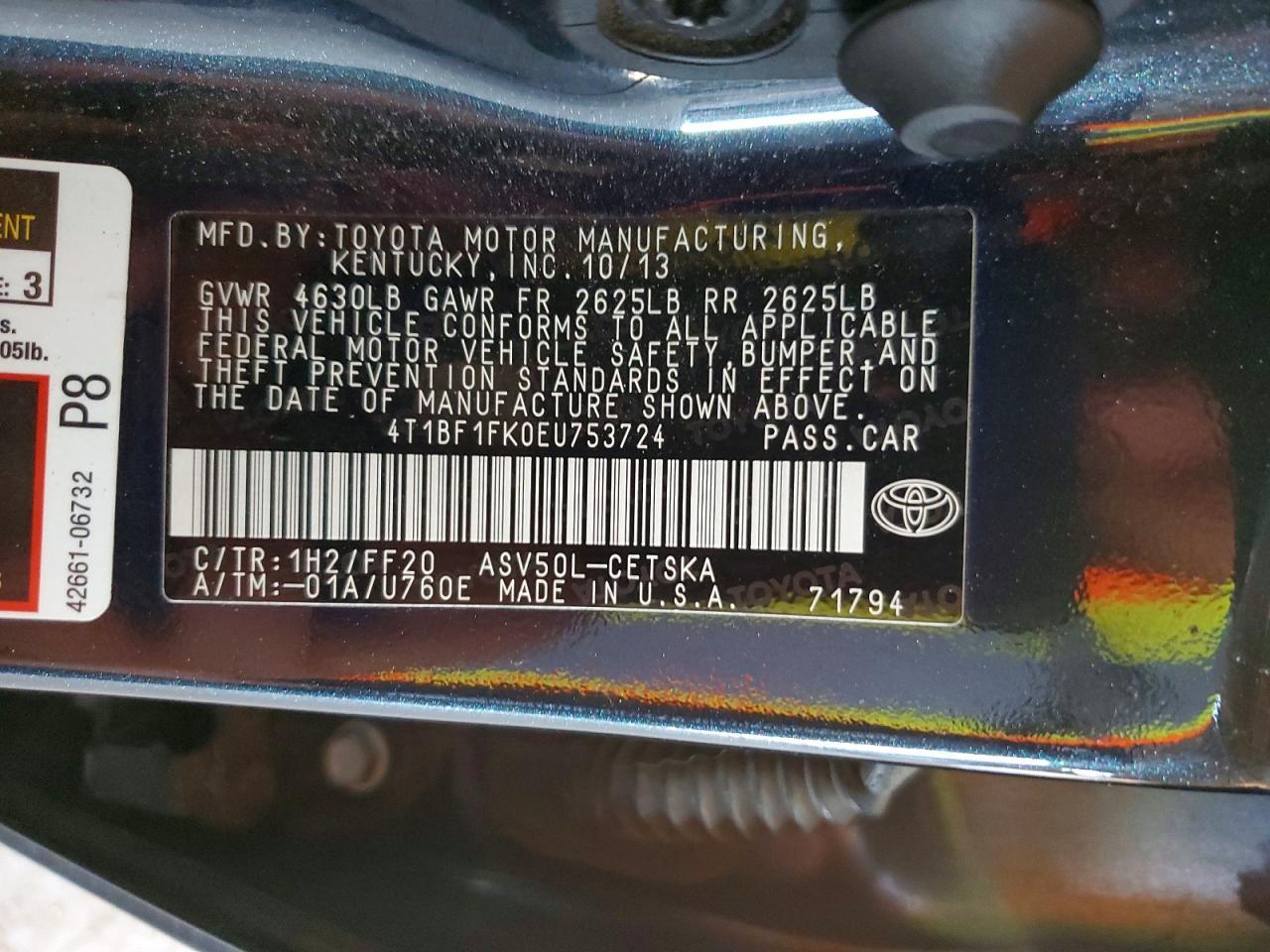 2014 TOYOTA CAMRY