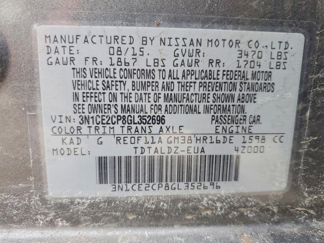 2016 NISSAN Versa Note