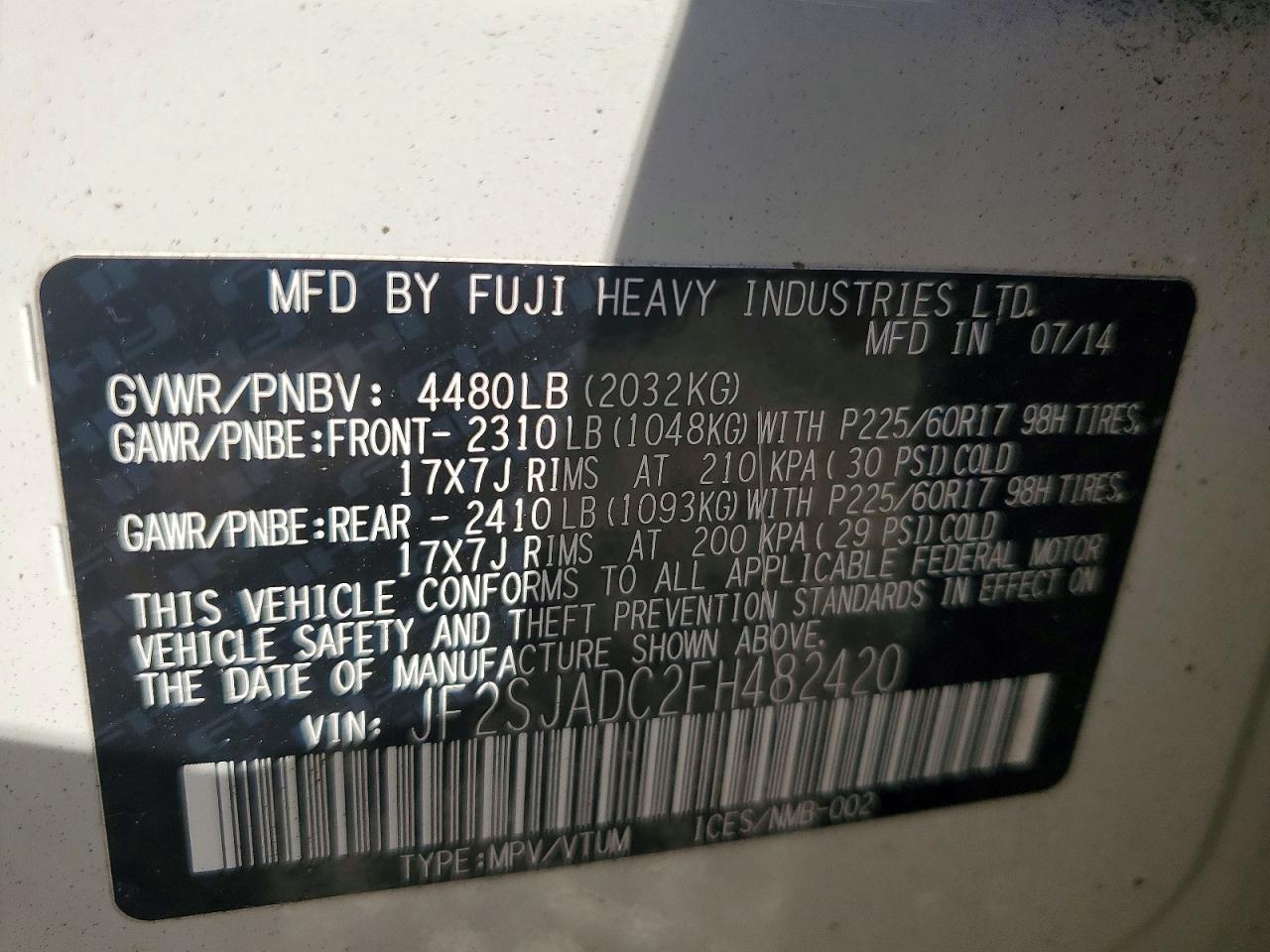 2015 SUBARU FORESTER
