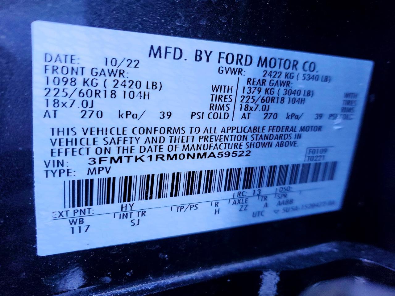 2022 FORD Mustang Mach-E