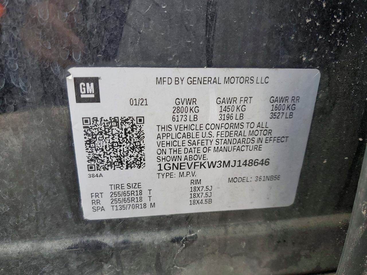 2021 CHEVROLET TRAVERSE