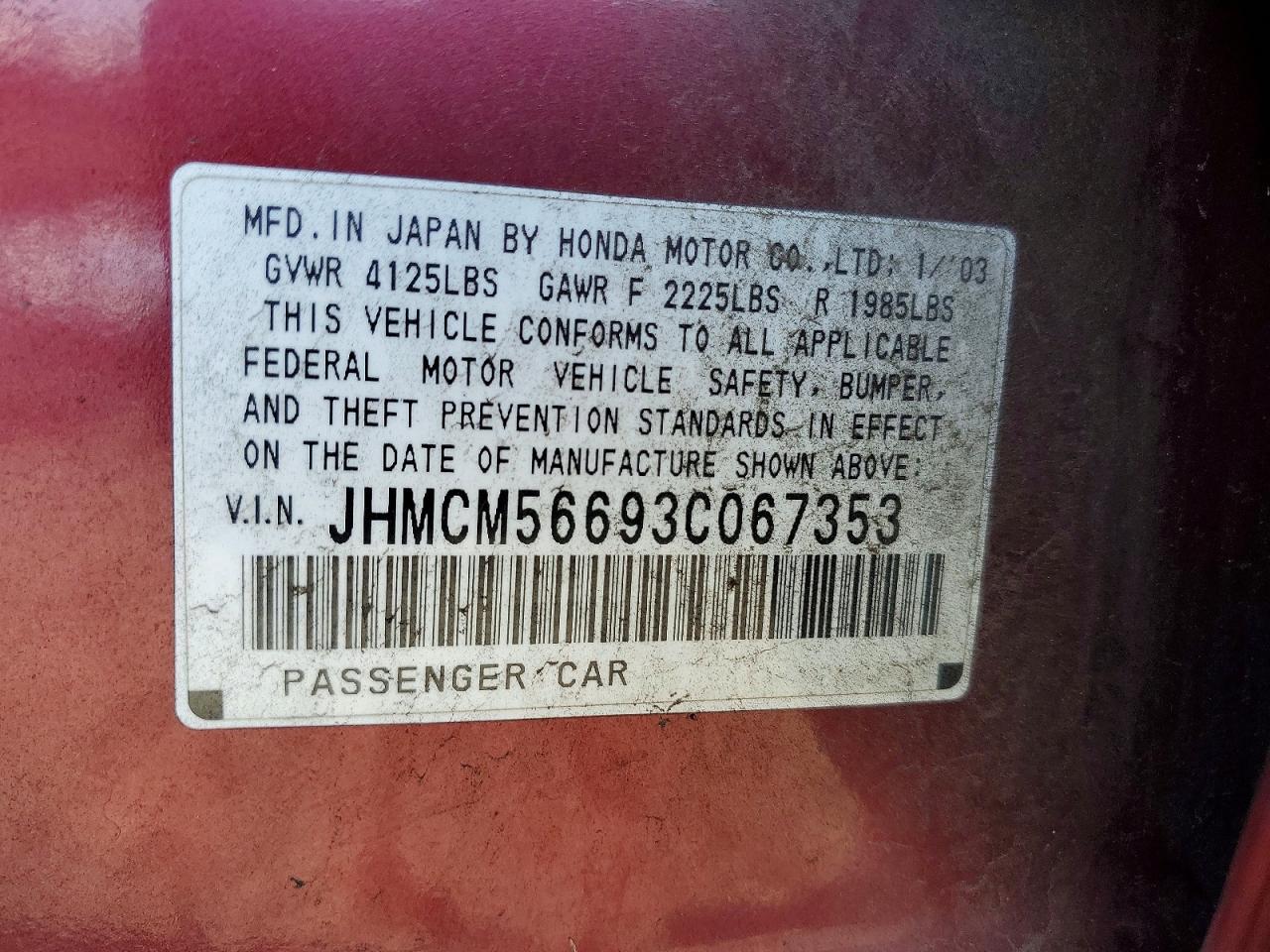 2003 HONDA ACCORD