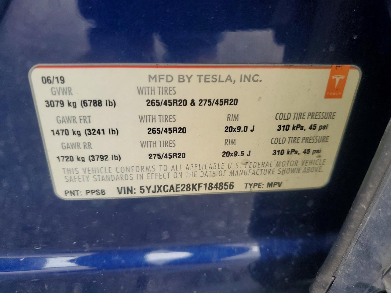2019 TESLA MODEL X