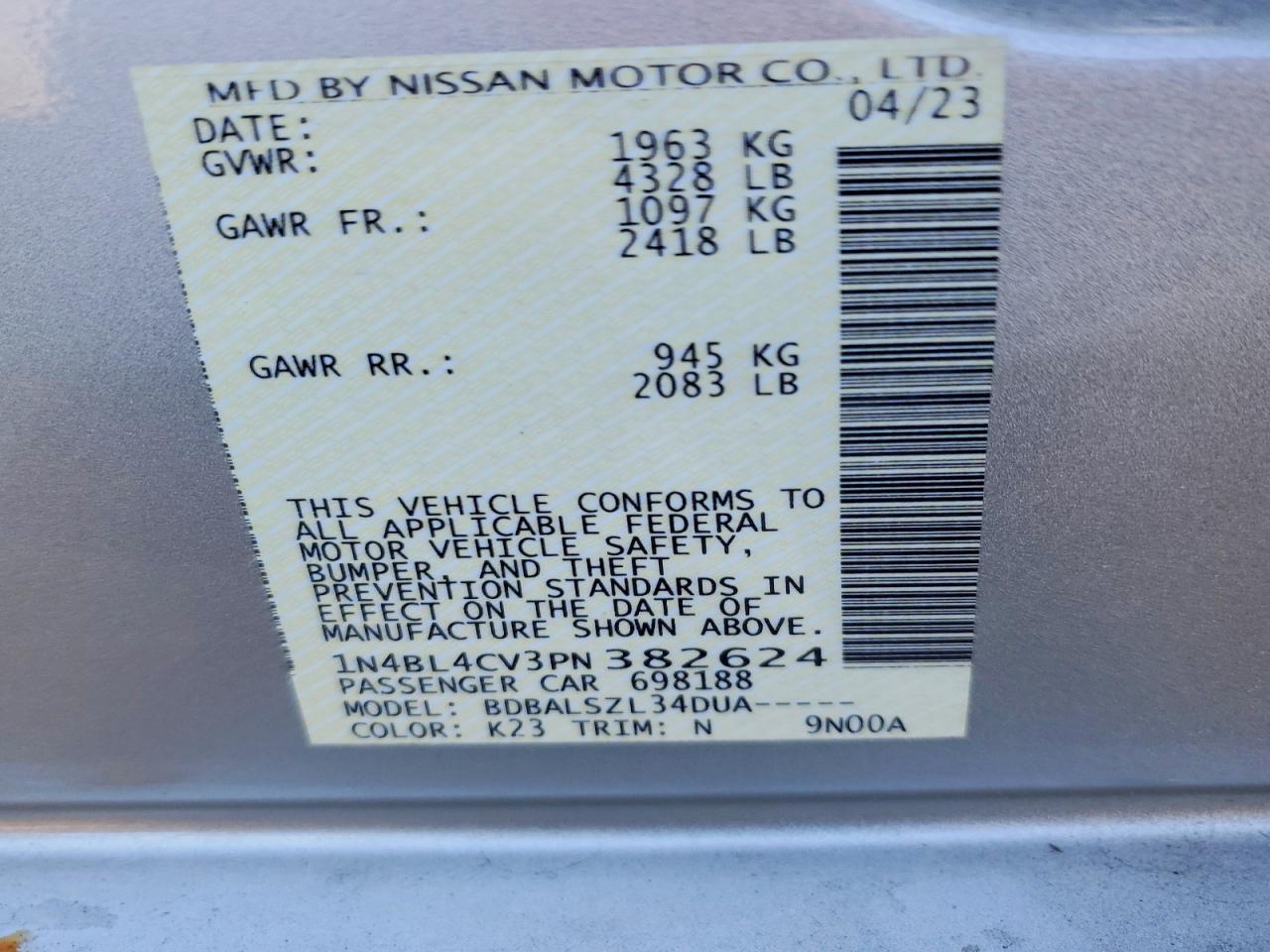2023 NISSAN ALTIMA