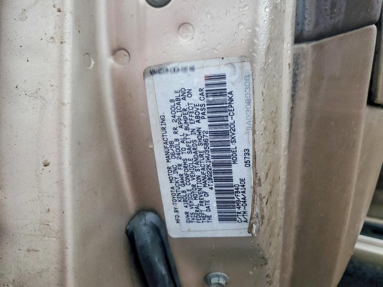 1998 TOYOTA CAMRY
