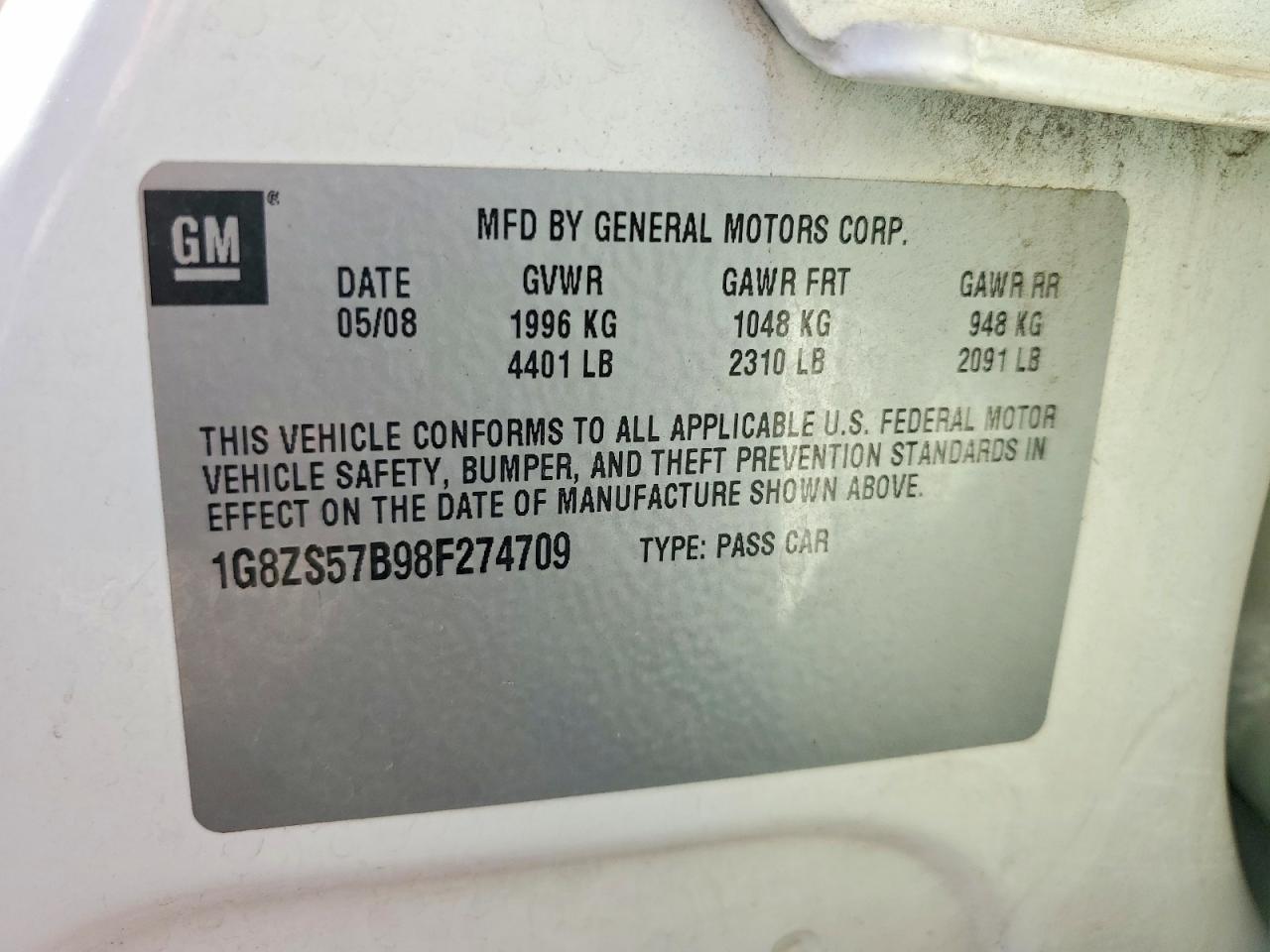 2008 SATURN Aura