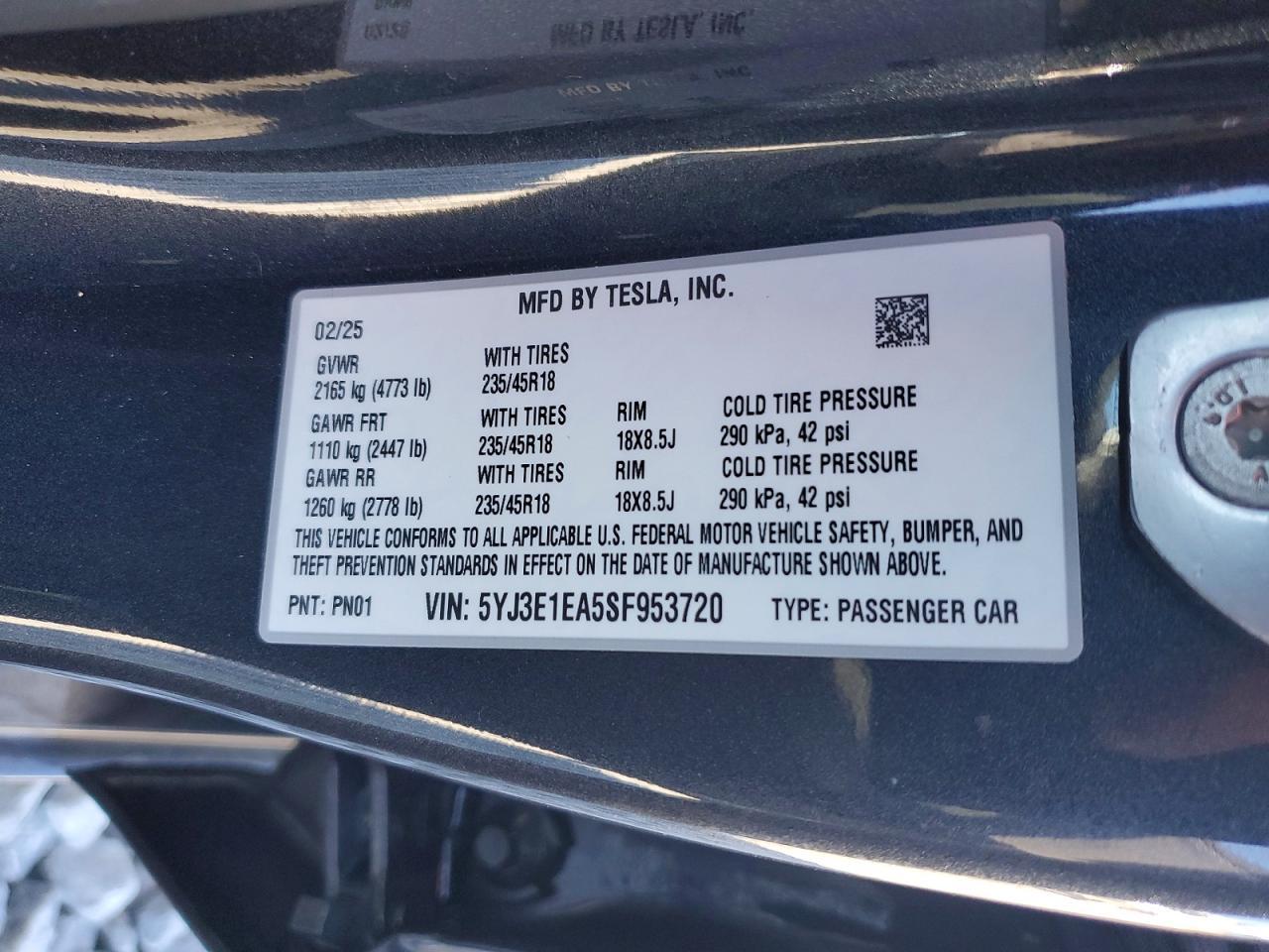 2025 TESLA MODEL 3
