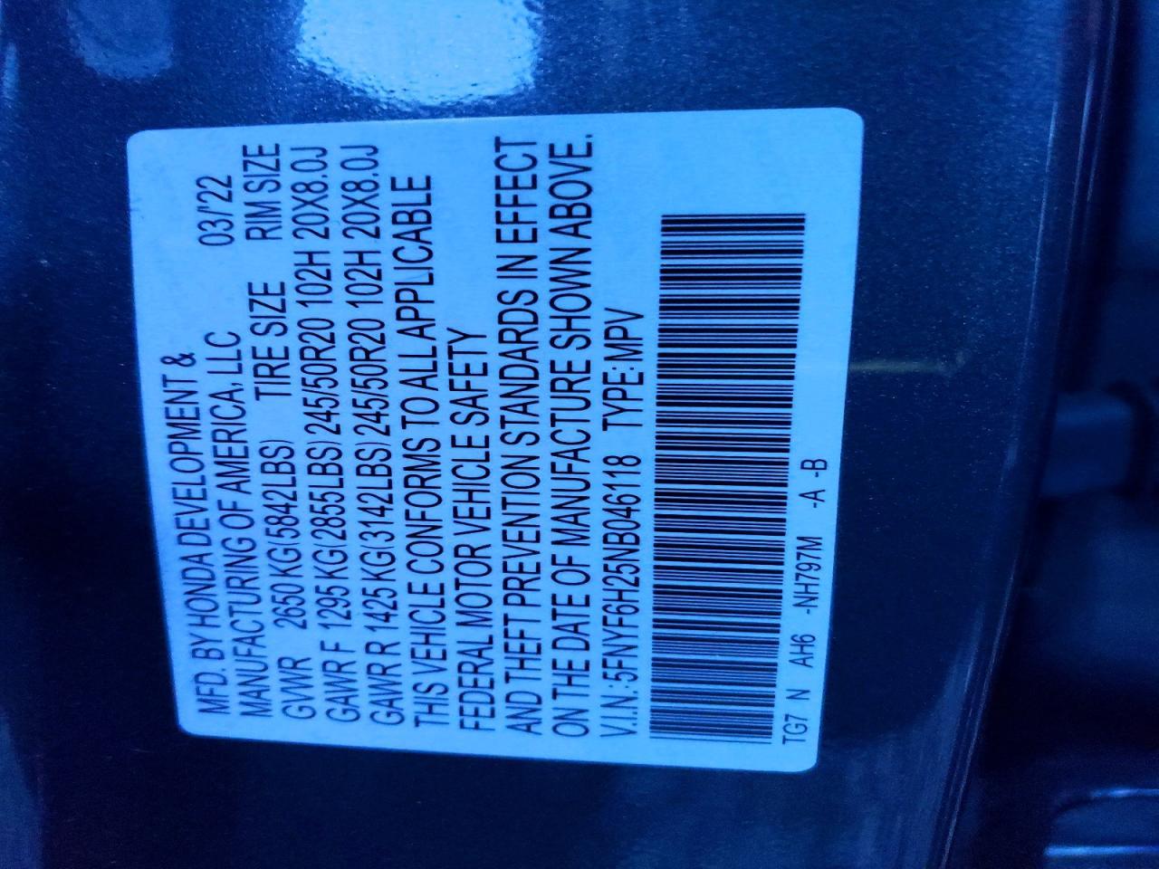 2022 HONDA PILOT