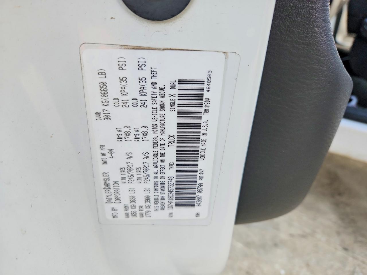 2004 DODGE RAM 1500