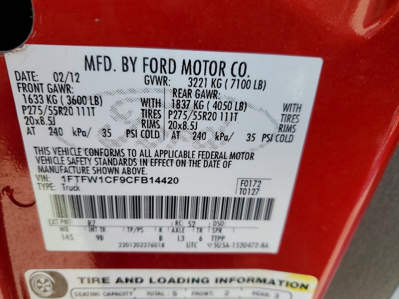 2012 FORD F-150