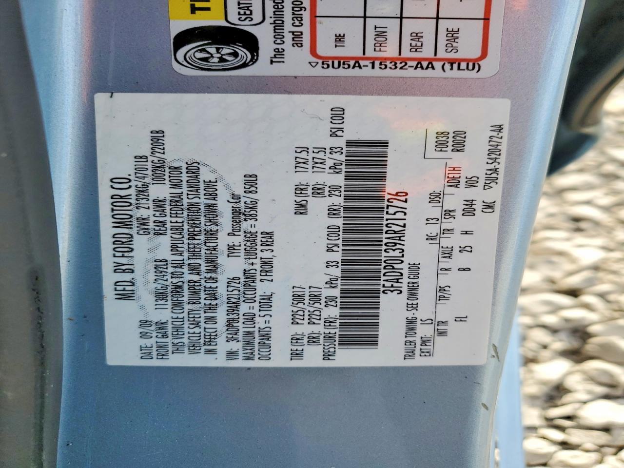 2010 FORD FUSION