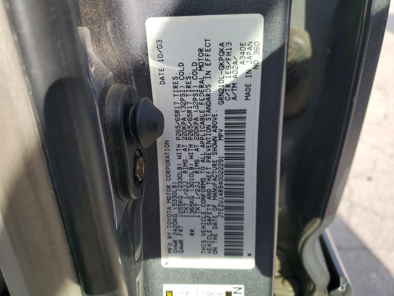 2004 TOYOTA 4Runner