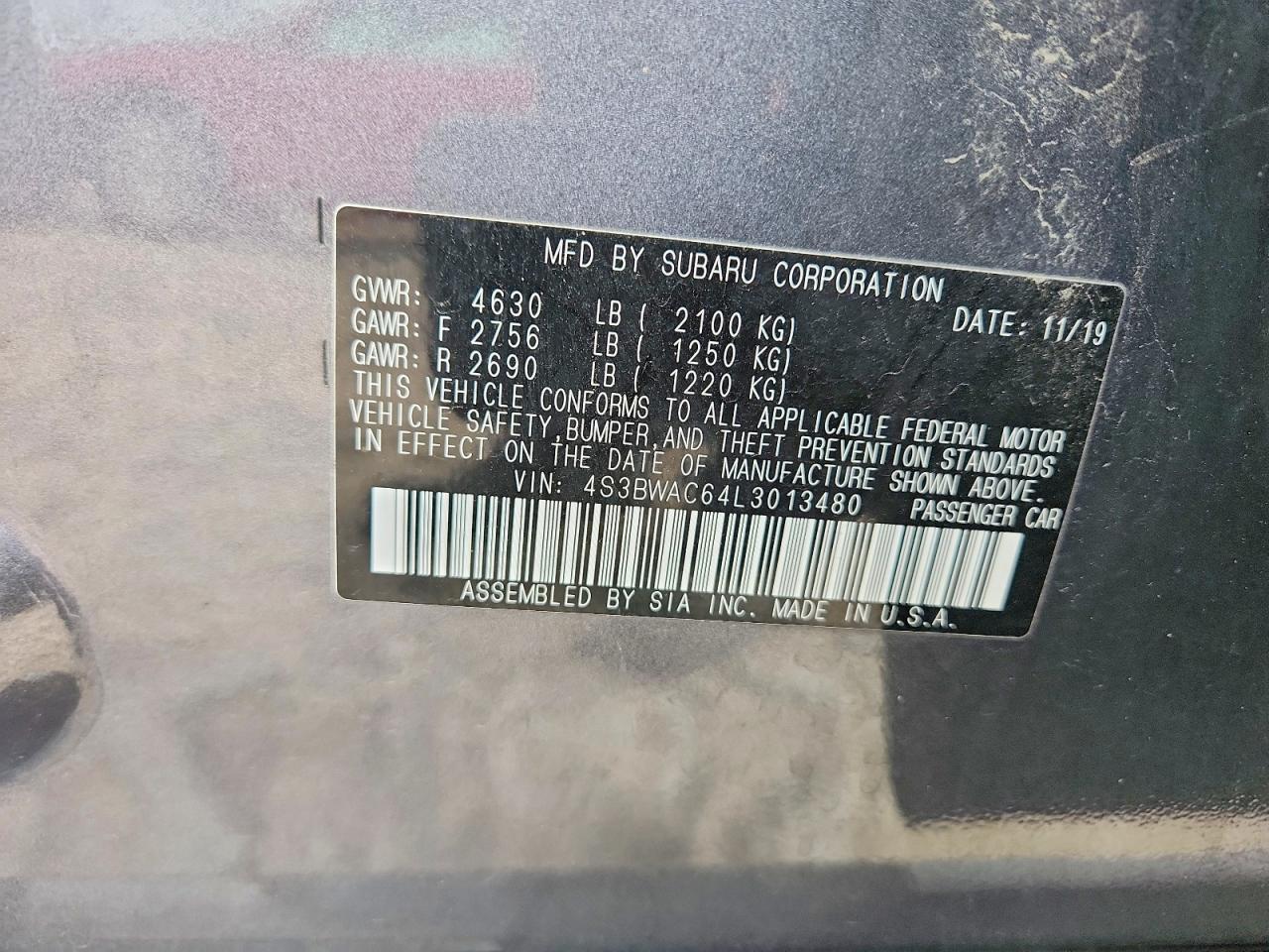 2020 SUBARU Legacy