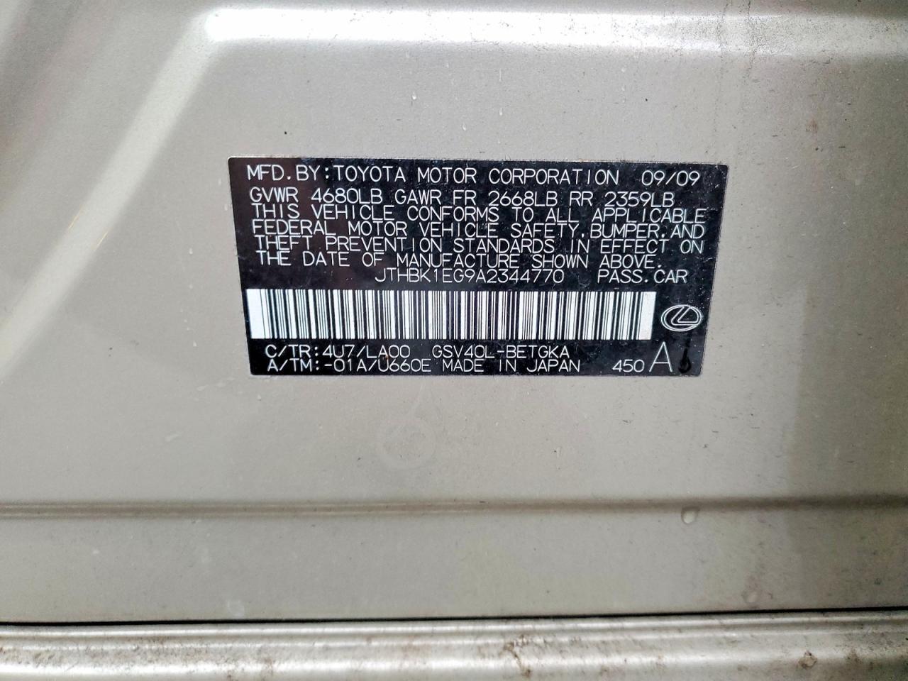 2010 LEXUS ES 350