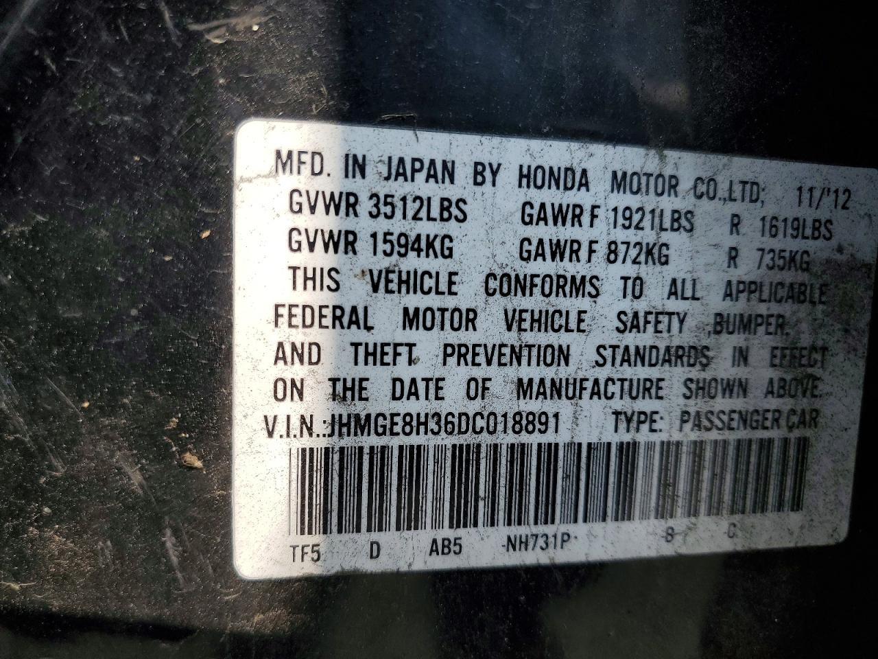 2013 HONDA FIT