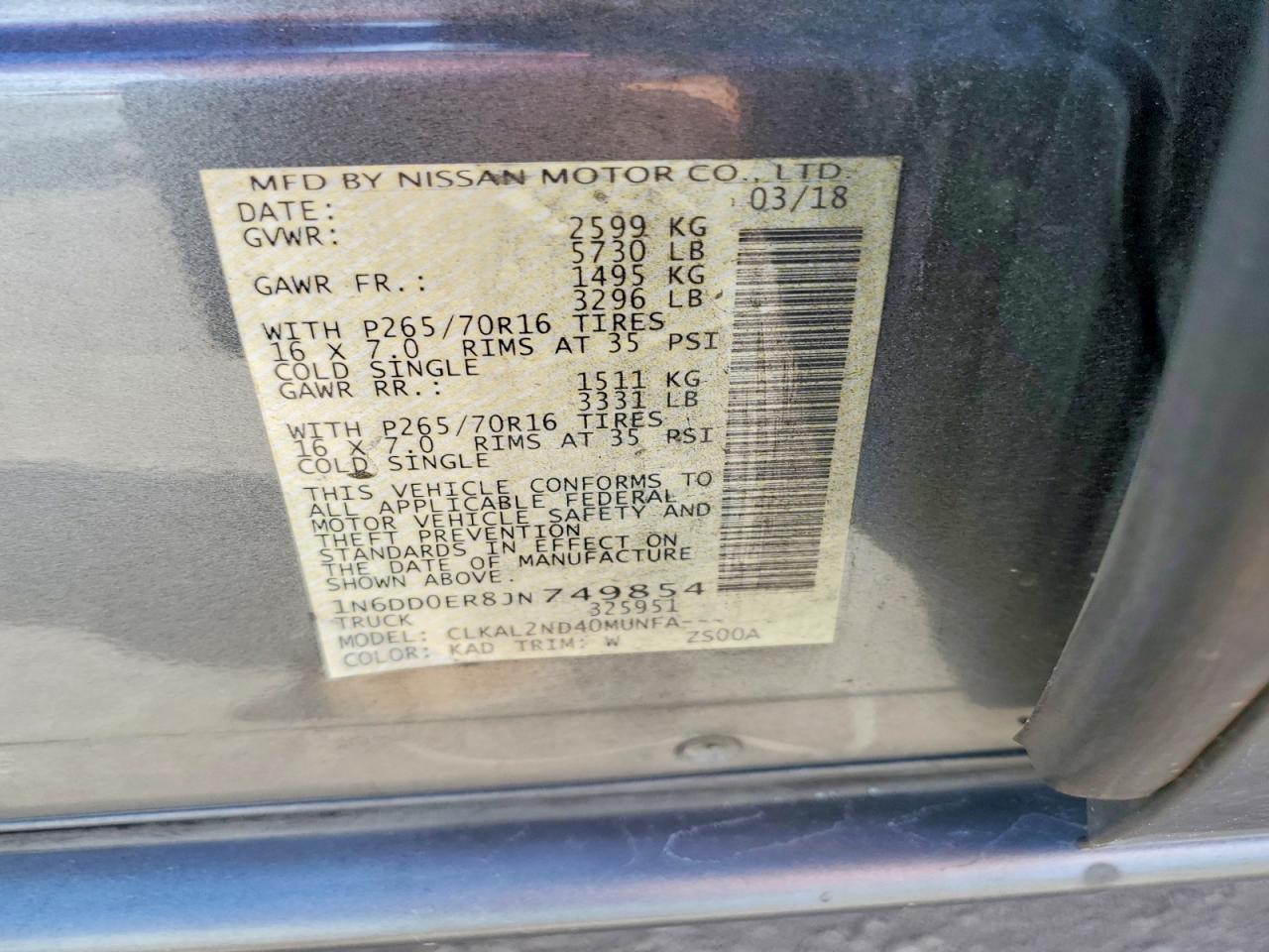 2018 NISSAN Frontier