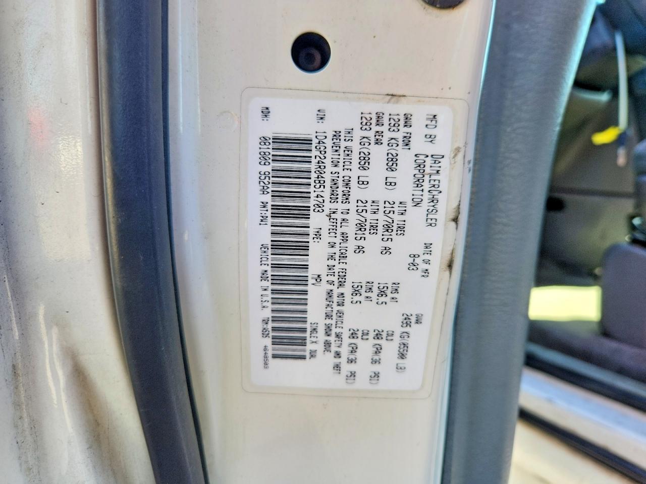 2004 DODGE GRAND CARAVAN
