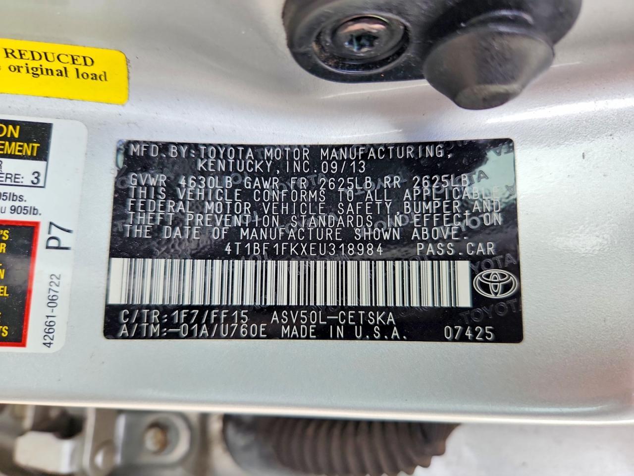2014 TOYOTA CAMRY