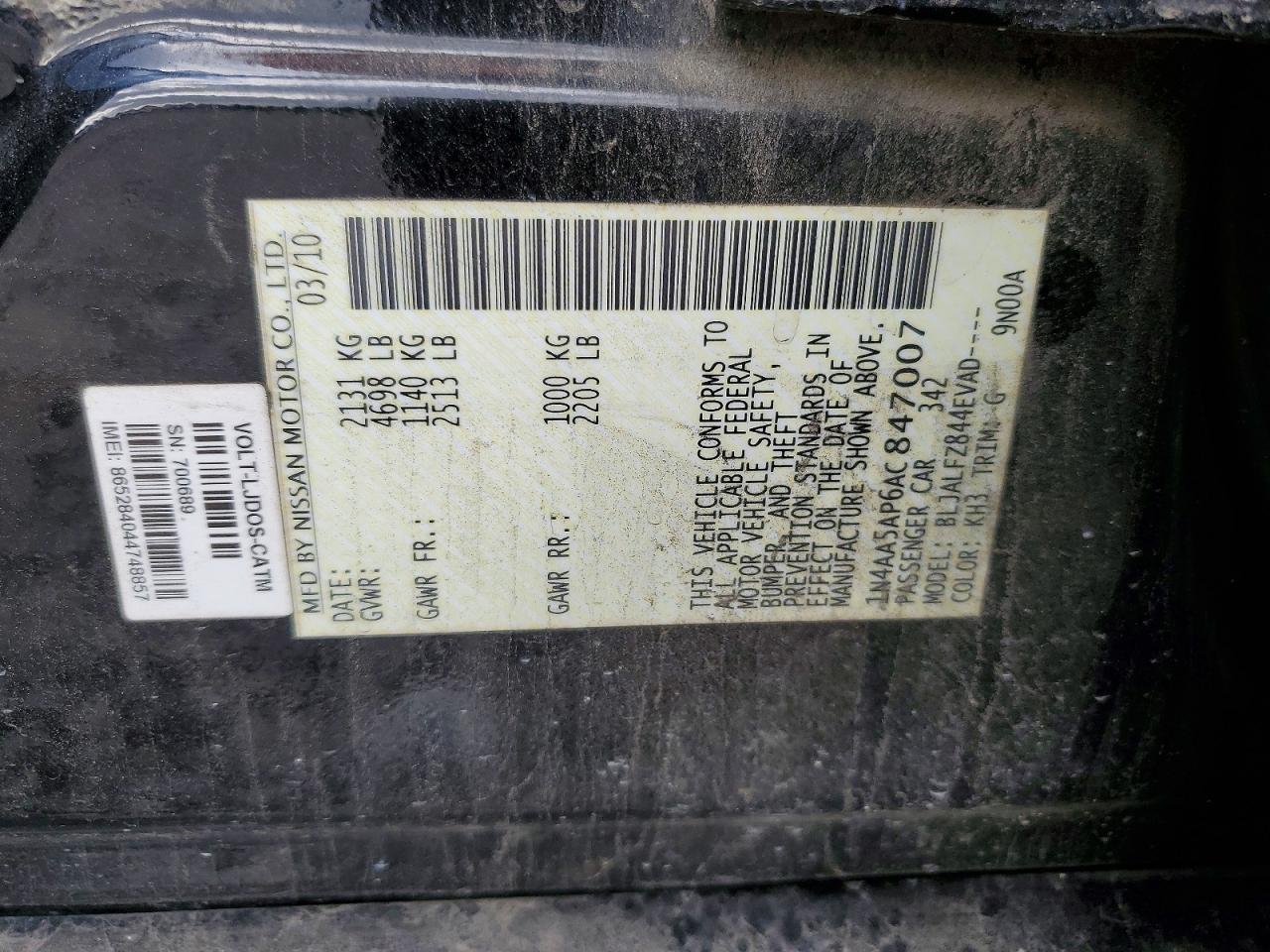 2010 NISSAN Maxima