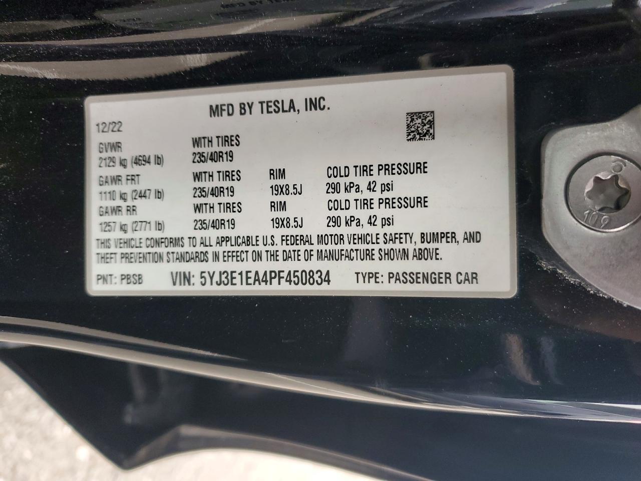 2023 TESLA MODEL 3